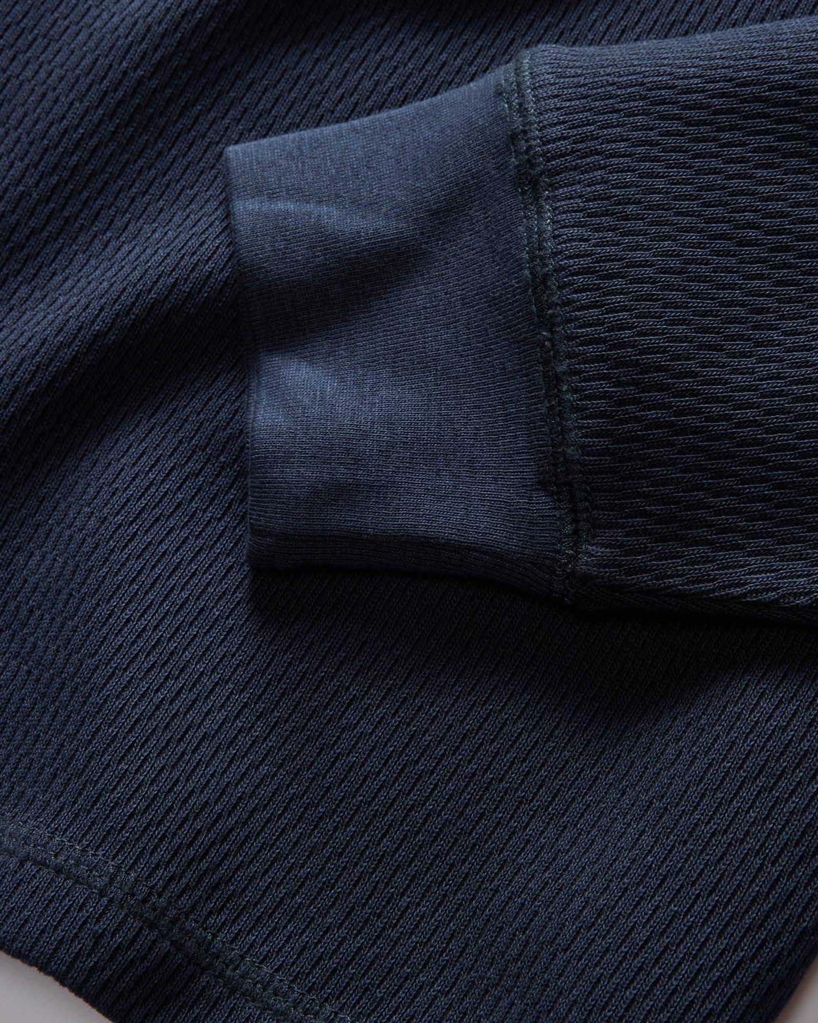 The Organic Cotton Crew in Dark Navy Waffle