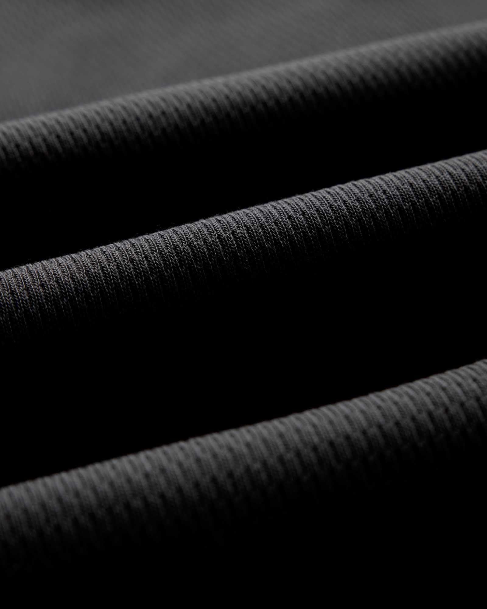 The Organic Cotton Crew in Faded Black Waffle