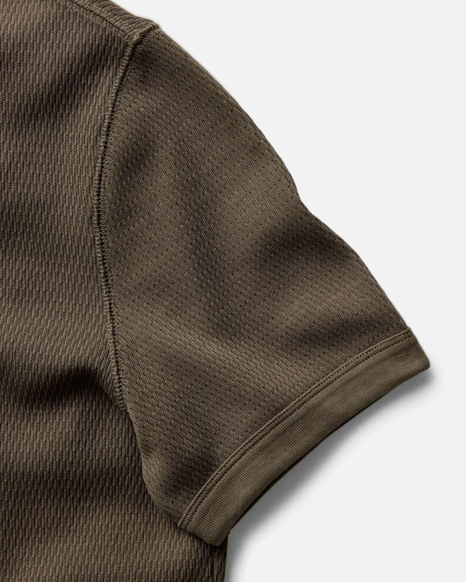 The Organic Cotton Short Sleeve Crew in Fatigue Olive Waffle