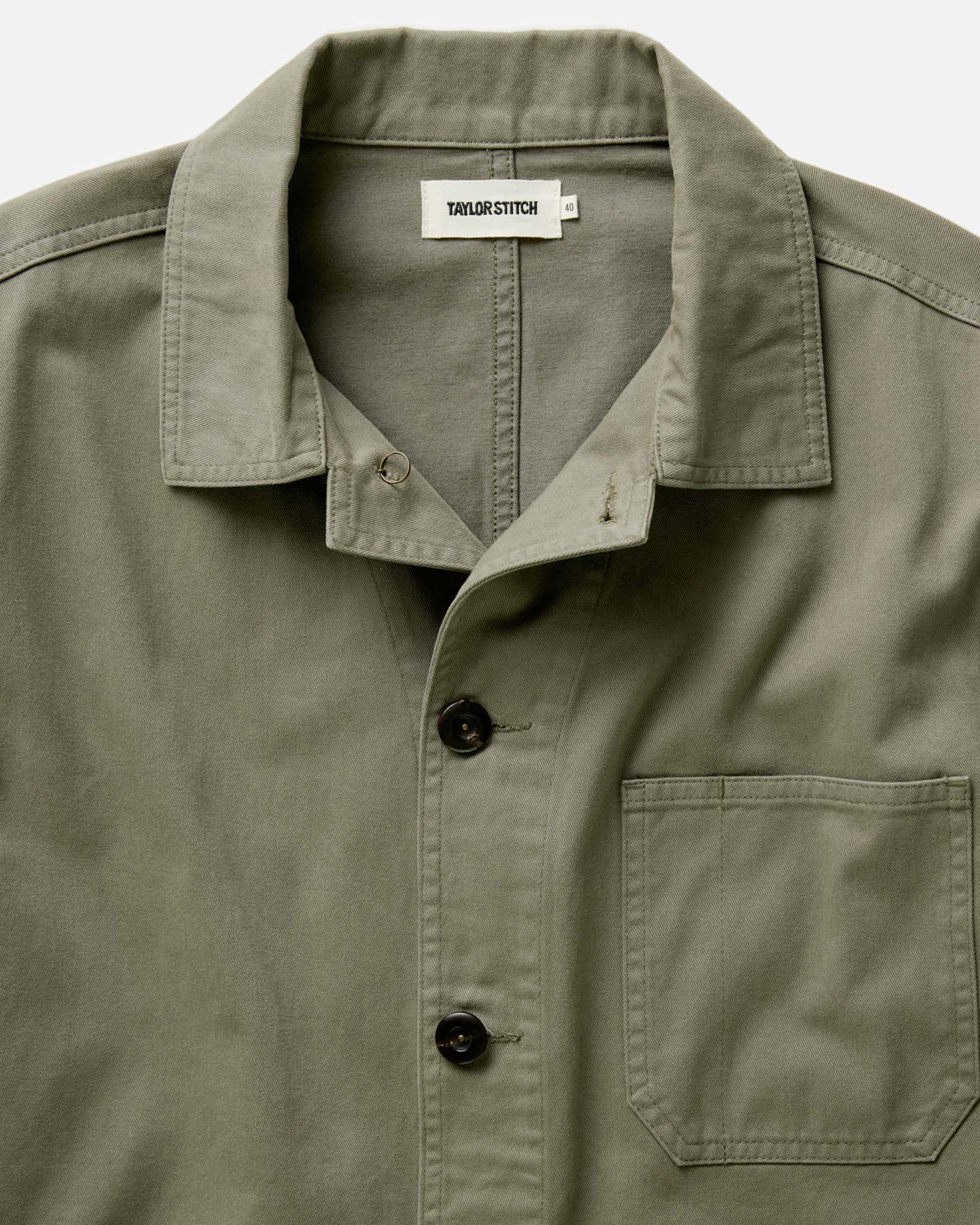 The Ojai Jacket in Organic Smoked Olive Foundation Twill