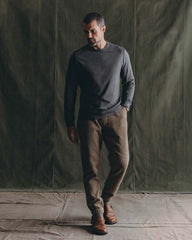 The Organic Cotton Long Sleeve Tee in Faded Black