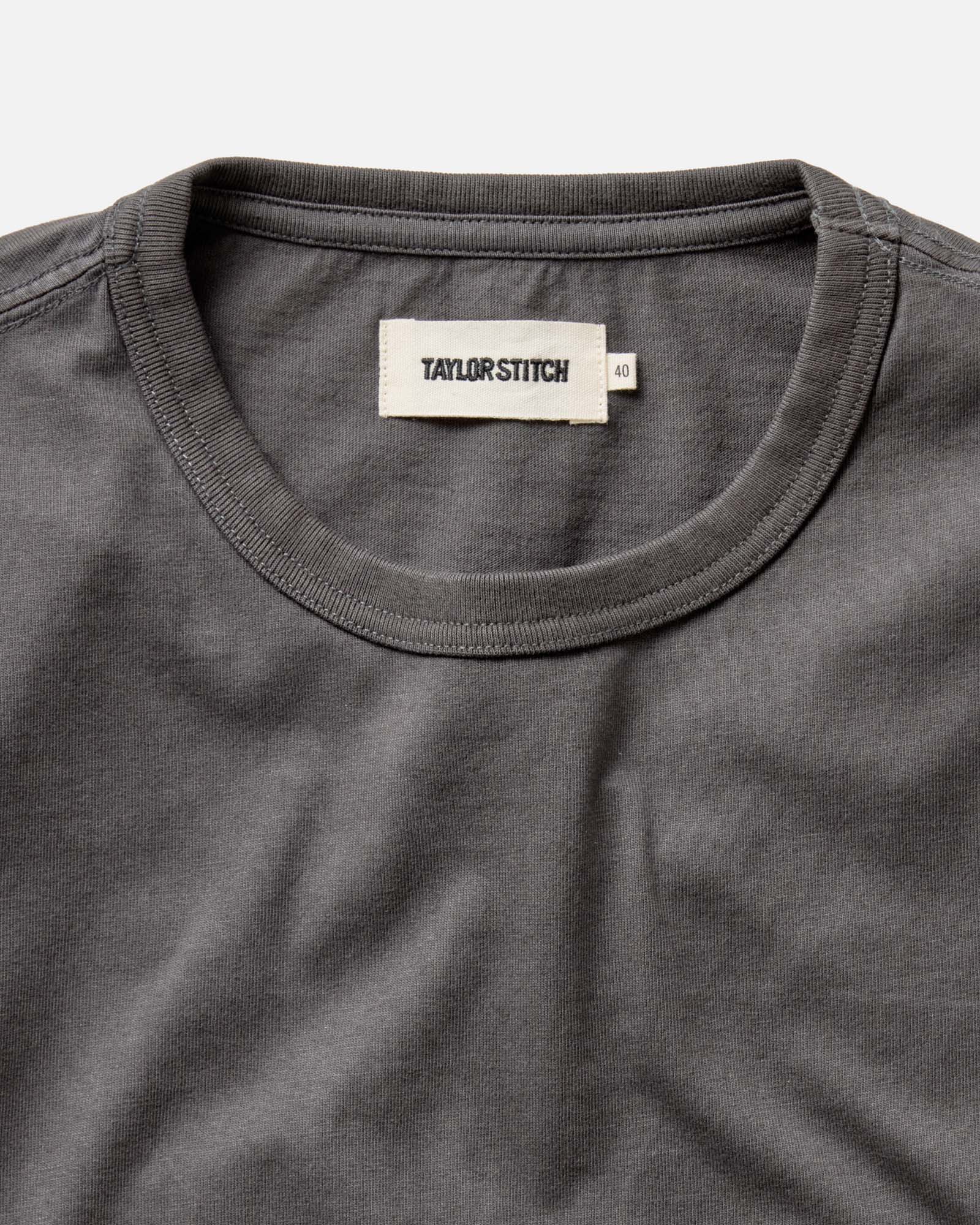 The Organic Cotton Long Sleeve Tee in Faded Black