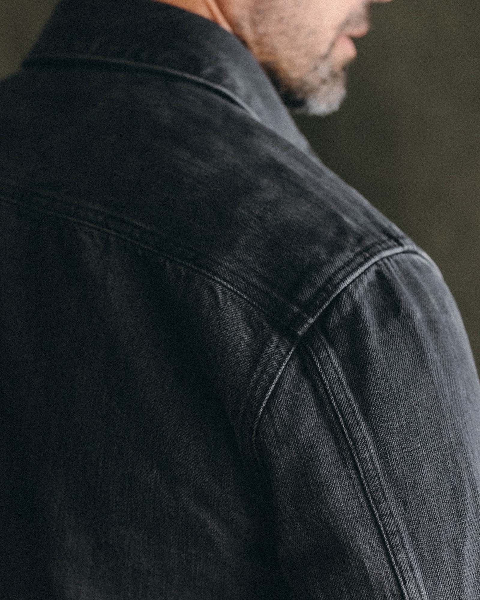 The Shop Shirt in Washed Black Organic Slub Selvedge